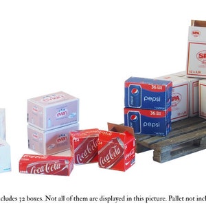 Cardboard Boxes - water and soda drinks - 1:35 scale - printed paper (Matho Models 35013)