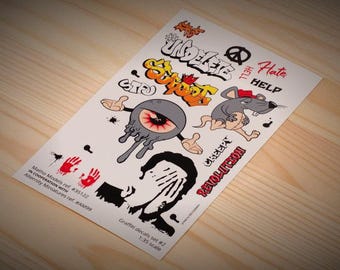 Graffiti decals set 2 - waterslide decals (Matho Models 35122)