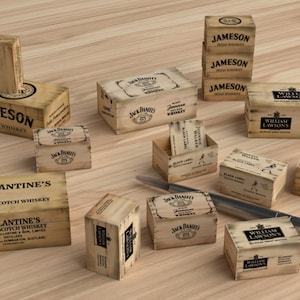 Wooden Crates - whiskey - 1:35 scale - printed paper (Matho Models 35130)
