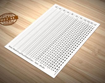 Decal Dashed Lines - black - all scales - waterslide decals (Matho Models 80048)