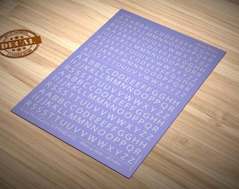 Decal Letters (UPPERCASE) - white, 4-5mm - all scales - waterslide decals (Matho Models 80019)