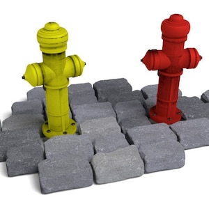 Fire Hydrants - 1:35 scale - unpainted - 3D printed in hi-res UV plastic (Matho Models 35054)