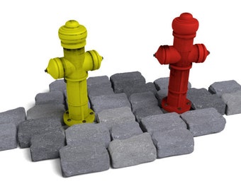 Fire Hydrants - 1:35 scale - unpainted - 3D printed in hi-res UV plastic (Matho Models 35054)