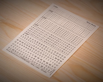 Letras para calcomanías (mayúsculas) - negras, 1-3 mm - todas las escalas - calcomanías para transferencia al agua (Matho Models 80014)