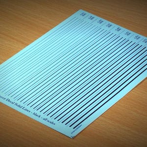 Decal Solid Lines - black - all scales - waterslide decals (Matho Models 80005)