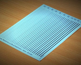 Decal Solid Lines - black - all scales - waterslide decals (Matho Models 80005)