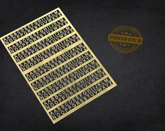 PE Letters: 4 mm (UPPERCASE) - all scales - photo-etch (Matho Models 80009)