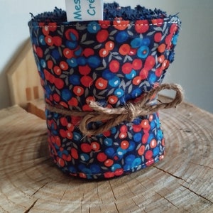 Rouleau de Papier toilette Lavable Liberty bleu/rouge