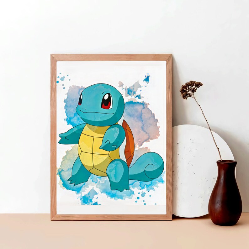 Pokemon Wall Art Watercolor Digital Prints, Nursery Bedroom Art Decor, Frame Posters for