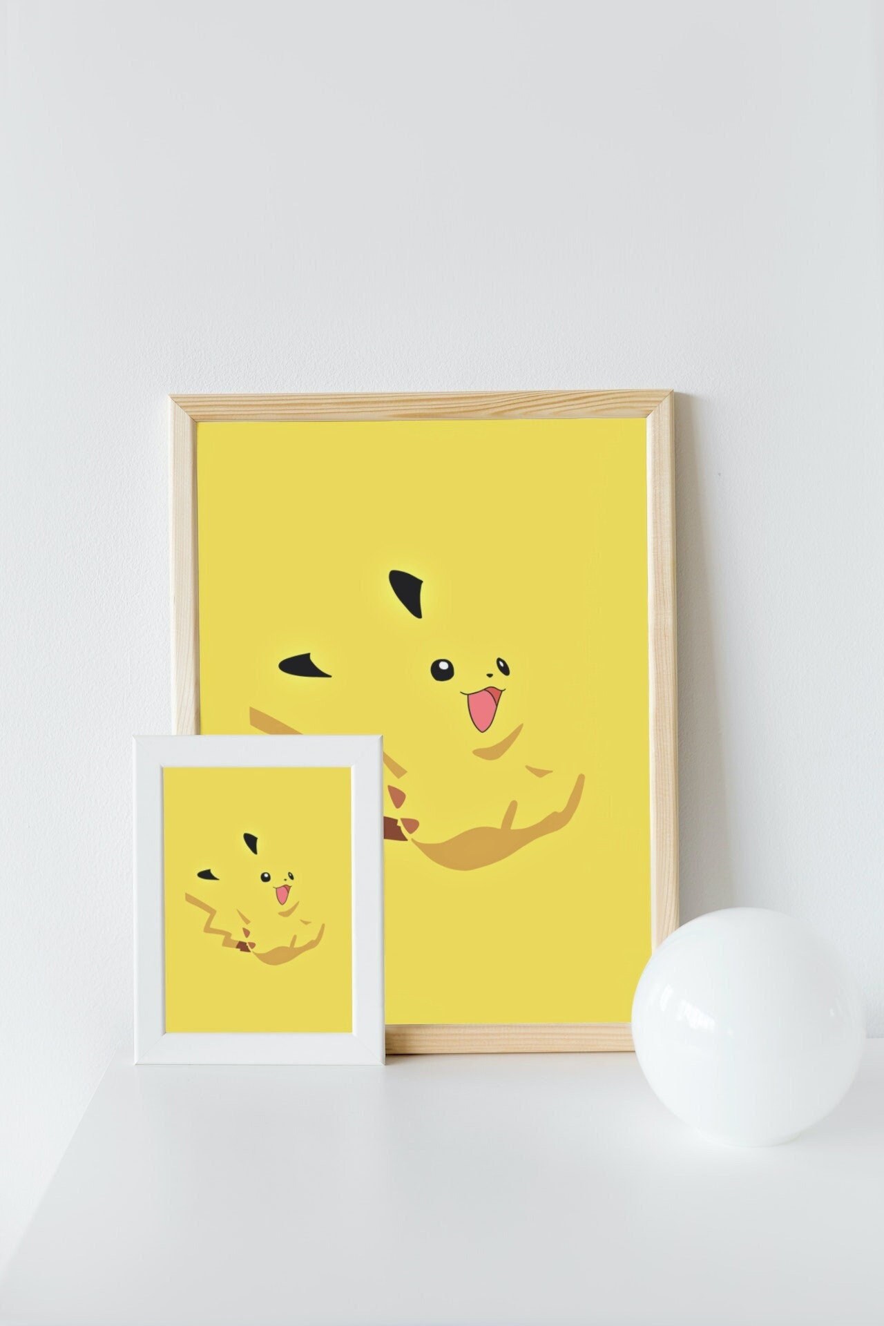 Pikachu Printable Minimalist Pikachu Poster, Birthday and Baby Shower Gifts Nursery Decor, Pikachu Pokemon Illustration Watercolor Prints