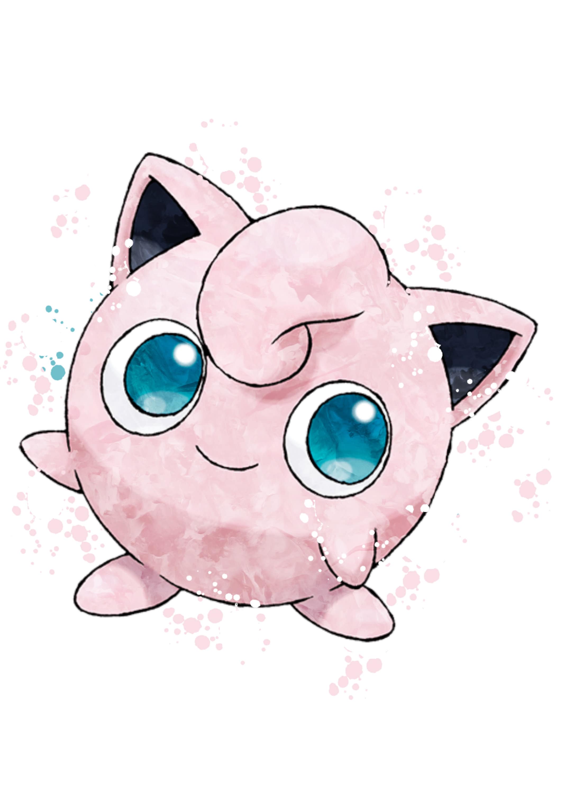 プリンのポケモン デジタル アート 印刷可能なイラスト、寝室、子供