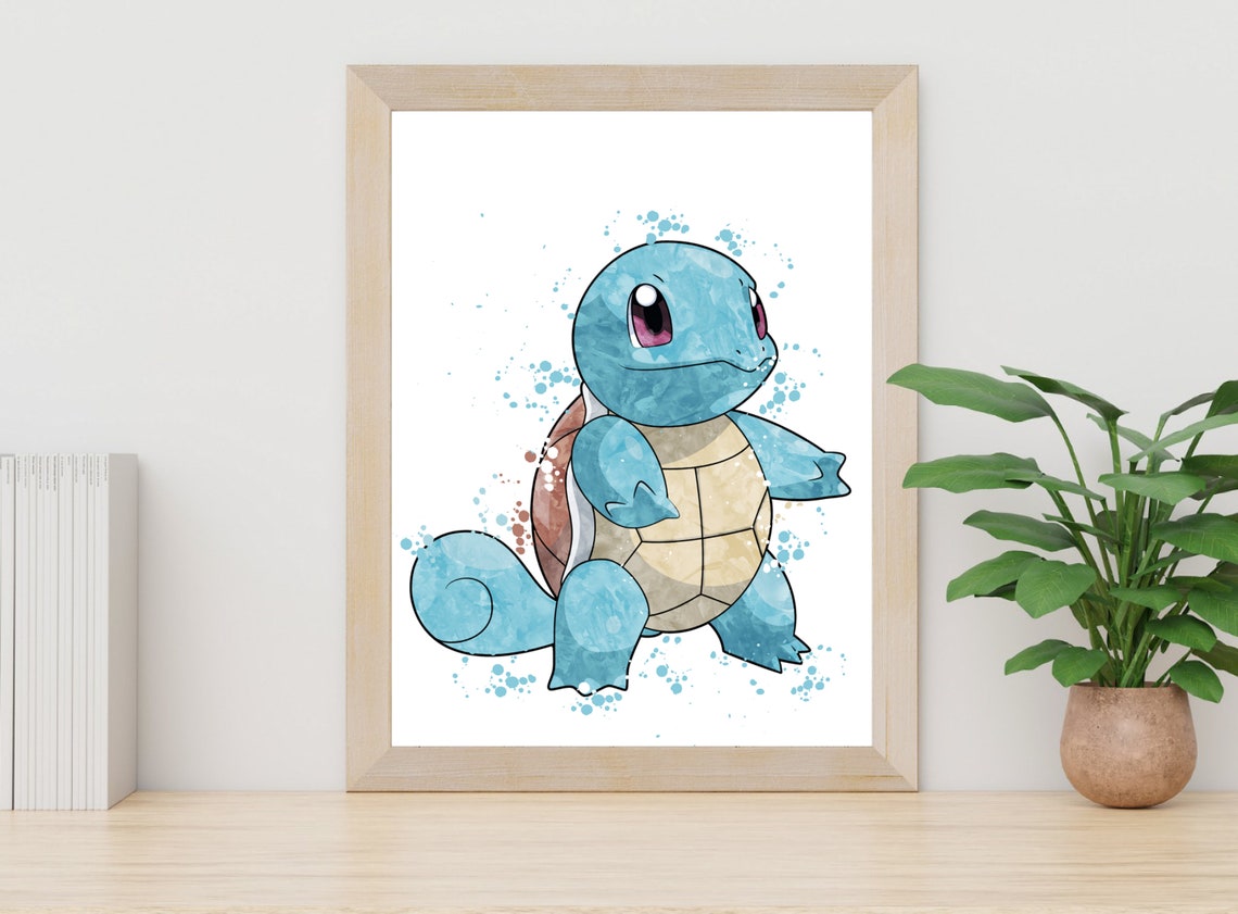 Squirtle Pokemon Digital Watercolor Print Printable - Etsy