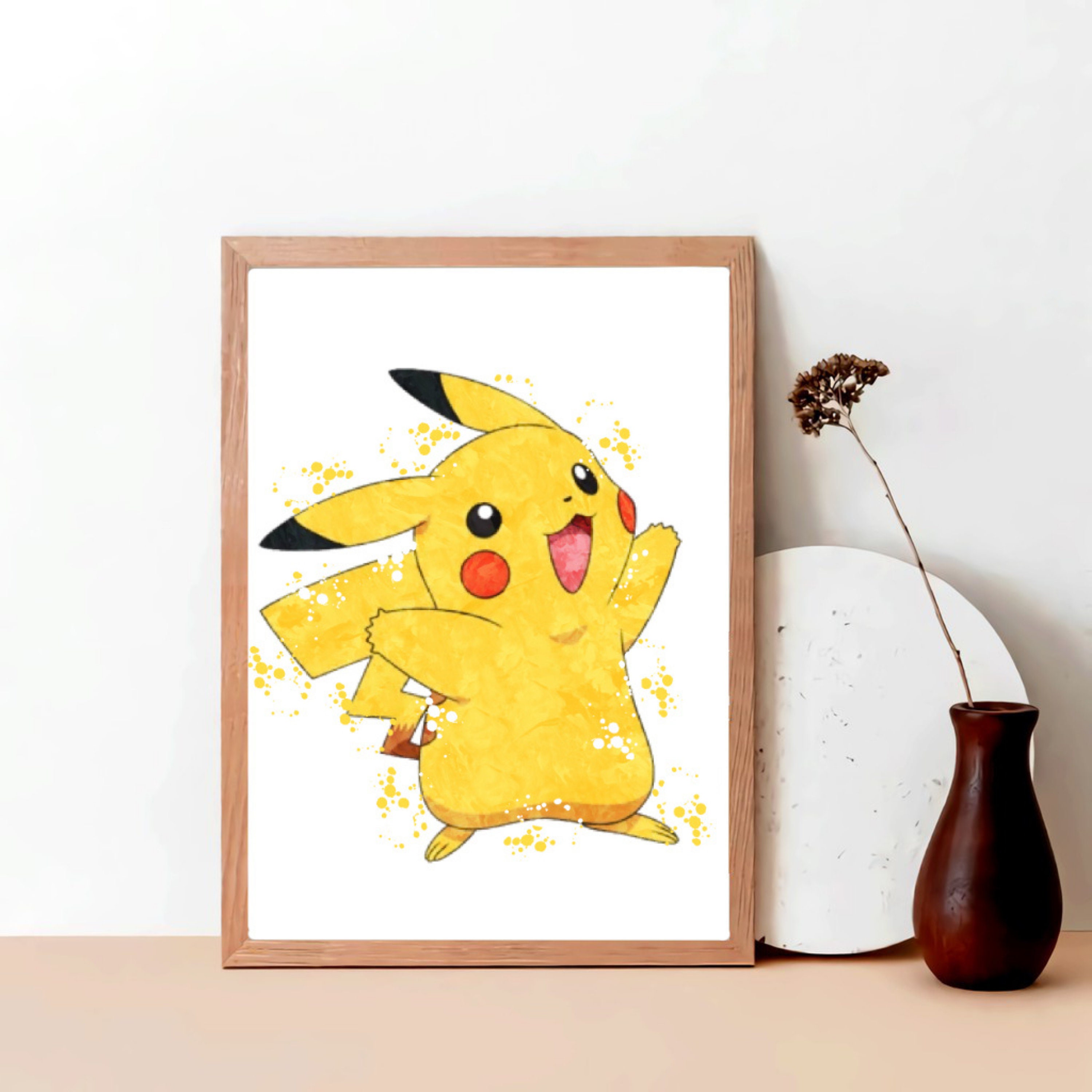 ピカチュウ ポケモン デジタル水彩画プリント 印刷可能なイラスト