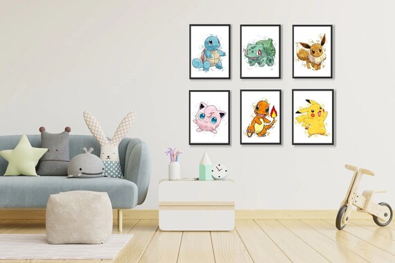 Pokemon Character Poster Wall Sticker Art Decal Mural - Blue Side