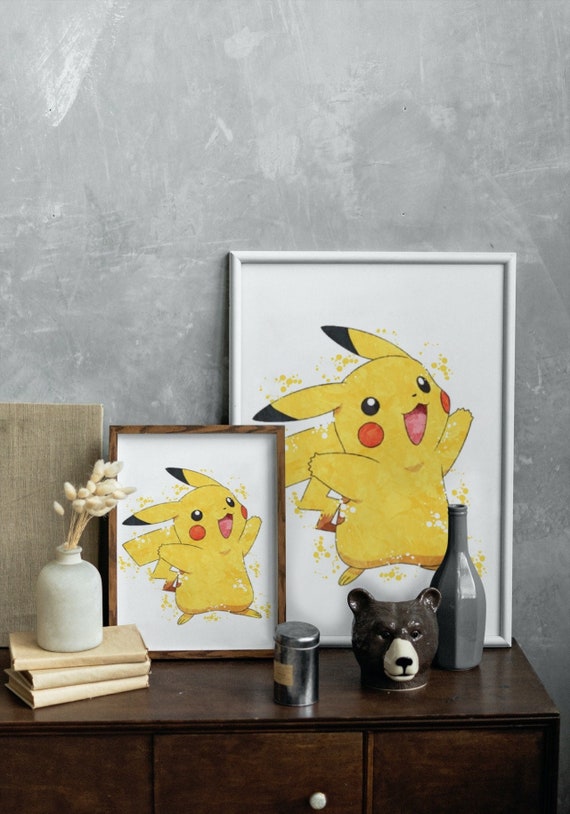ピカチュウ ポケモン デジタル水彩画プリント 印刷可能なイラスト