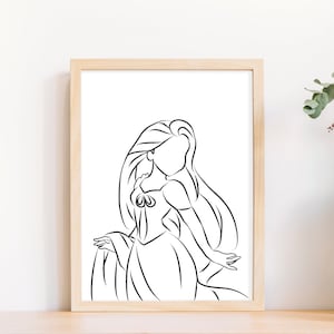 Rapunzel Tangled Printable Wall Art, Children Nursery Wall Print, Princesses Digital Print Minimalist Boho Girls Bedroom Decor Nursery Gift.