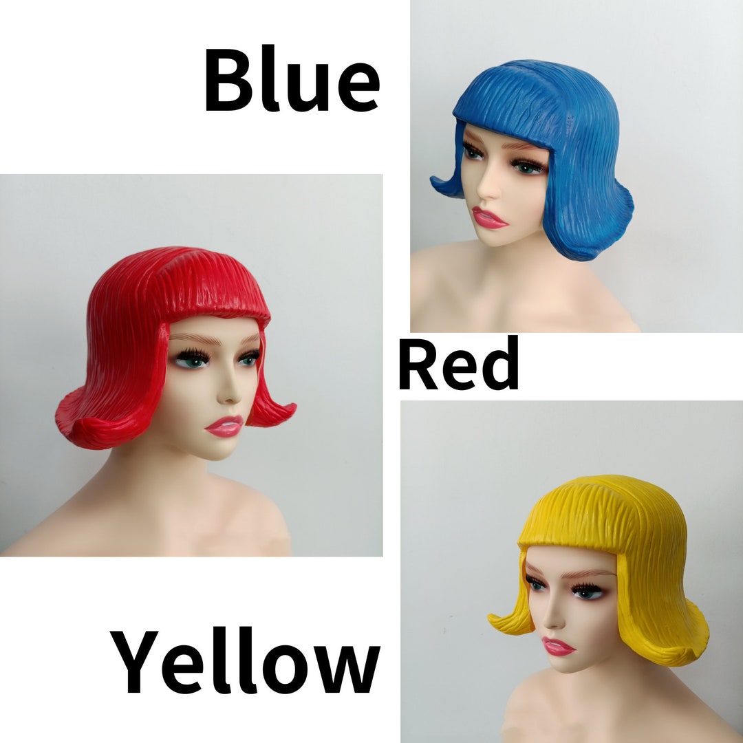 Latex Wig Hat Halloween Prop Cosplay Wigs Headd Cap Etsy