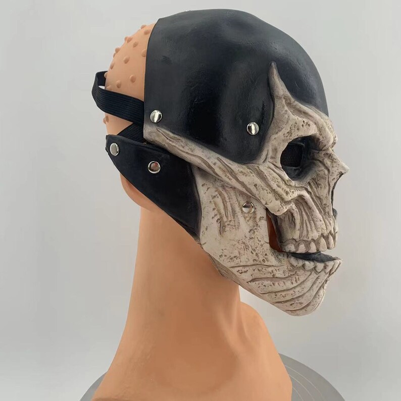 Skull Mask With Moving Jaw Skull Mask Halloween Masks Latex Etsy