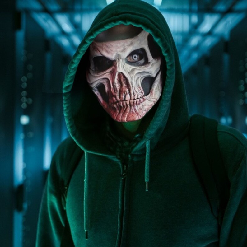 Skull Mask With Moving Jaw Skull Mask Halloween Masks Latex Etsy