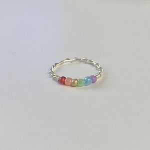 handmade pastel rainbow/pride ring