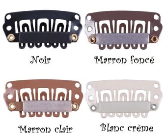 PINCE BARRETTE Clip Peigne Extension Cheveux Antiglisse  x 10 pcs ** 28 ou 32 x 16 mm ** Support à Décorer à Customiser - Bébé, femme