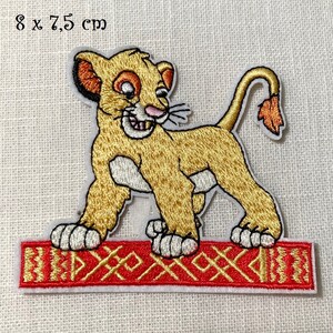 Écusson patch brodé thermocollant ANIMAL de la Jungle, LION 9 x 8 cm Modèle au choix Applique à repasser N°3 - 8 x 7,5 cm