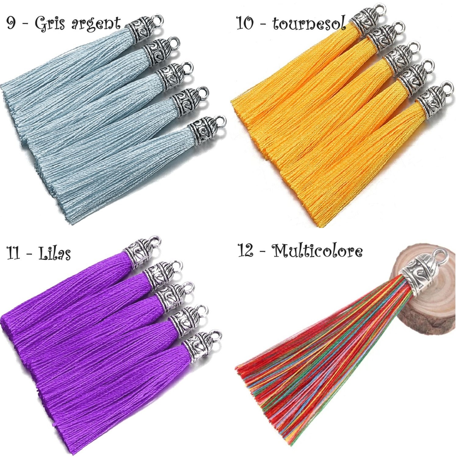Glands Décoratifs En Polyester - 5 Pièces De 8 Cm, Pour Bricolage, Couture, Décoration Maison