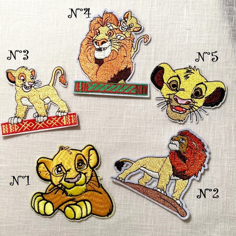 Iron-on embroidered patch badge Jungle ANIMAL, LION 9 x 8 cm Model of your choice Iron-on applique image 1