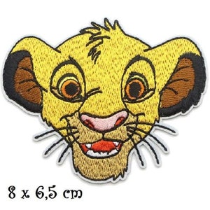 Écusson patch brodé thermocollant ANIMAL de la Jungle, LION 9 x 8 cm Modèle au choix Applique à repasser N°5 - 8 x 6,5 cm