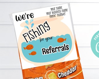 Real Estate Referral Gift Tag: Goldfish, Editable Printable (Digital File)