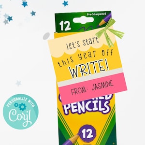 Zurück in die Schule druckbare Geschenkanhänger für den ersten Tag der Schule, Geschenkanhänger lehren, Lasst uns dieses Jahr beginnen, Schülergeschenkanhänger schreiben Klassenkameraden