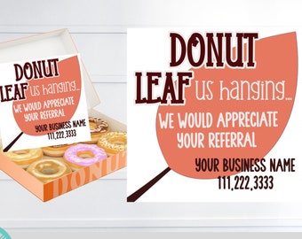 Bewerkbaar cadeaulabel donut herfstverwijzing - makelaardij (afdrukbaar)