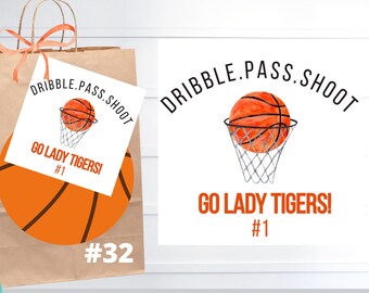 Editable Printable Basketball Game Day Snack Gift Tags, Basketball Name Tag, Basketball Favor bag tag, Basketball Good Luck Game Day Tag