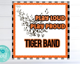 Editable- Marching Band Game Day Gift Tag, Marching Band Contest Gift Tag, High School Band Tag