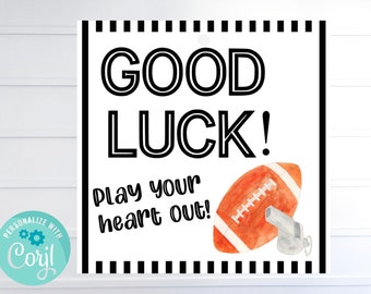 Editable Football Good Luck Favor Tags – Printable Team Gift (PDF)