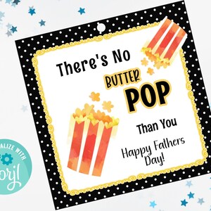 Printable-Fathers day POPCORN - Editable- Digital file
