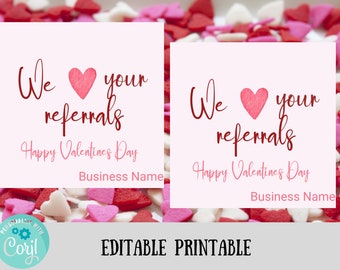 Valentine Business Referral Gift tag, Business Marketing Favor Tag, Referral Real Estate Advertising Referral Gift Tag, Business Advertising