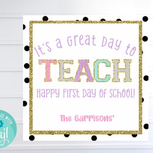 Varsity Letter Patch Digital Teacher Appreciation, Teacher First Day of School Personalized Gift Tag, Teacher Gift