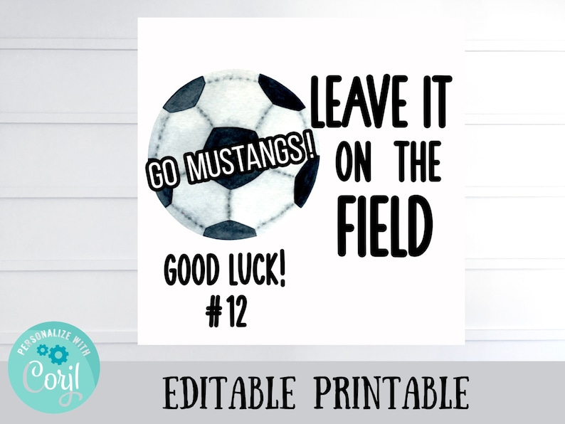 Editable Soccer Good Luck Game Day Gift Tag Sports Team Good Etsy