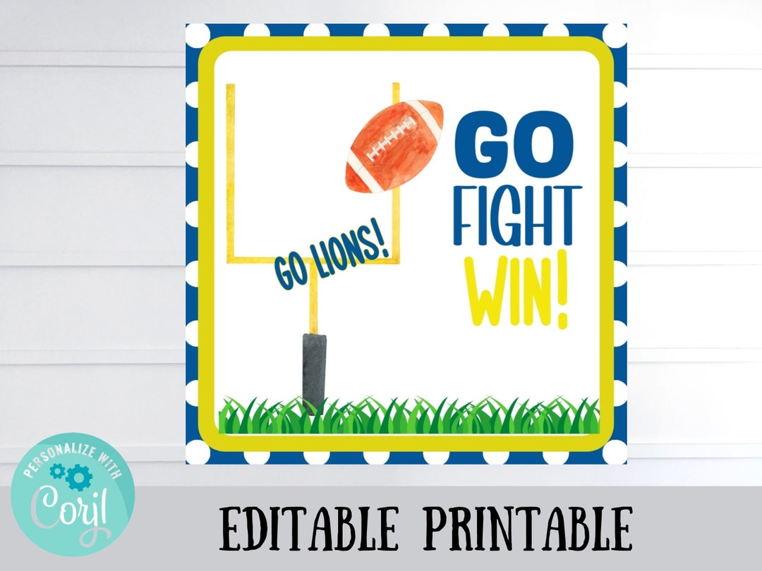 Editable Football Gift Tag – Game Day Snack Bag (digital Download) - Etsy