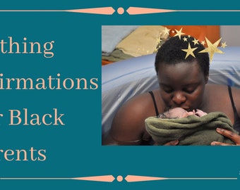 Birthing Affirmations Jeu de 20 cartes pour les parents noirs Téléchargement numérique et enregistrement MP3