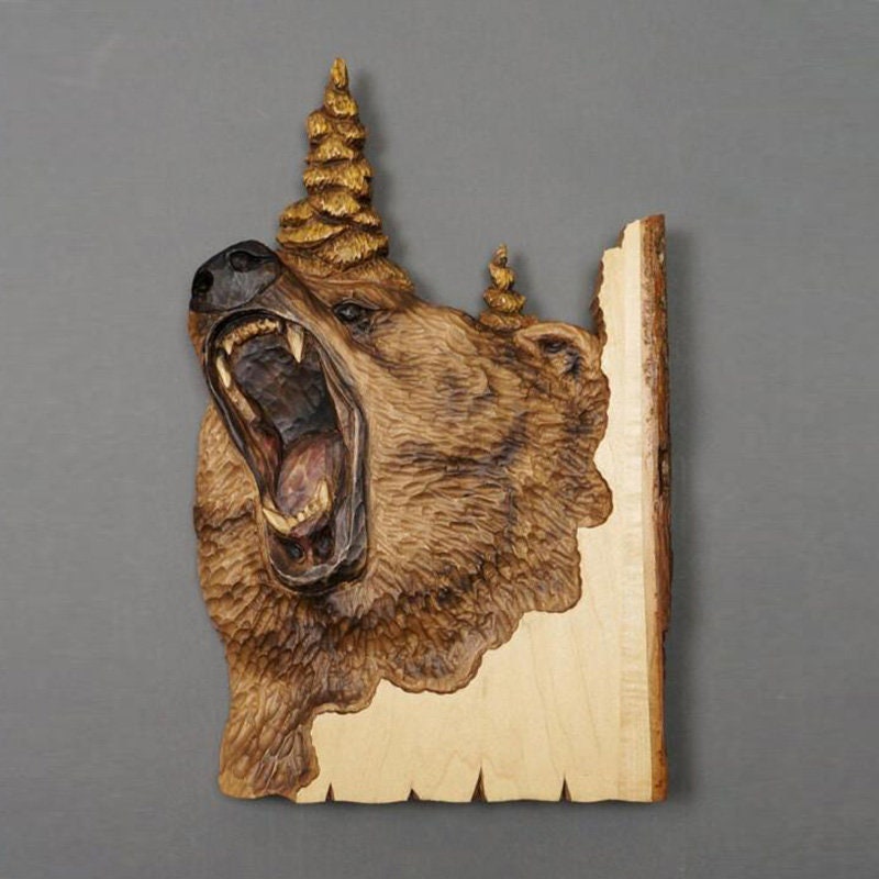 Animal Carving Wood Wall Hanging Sculpture Unique Home Decor - Etsy