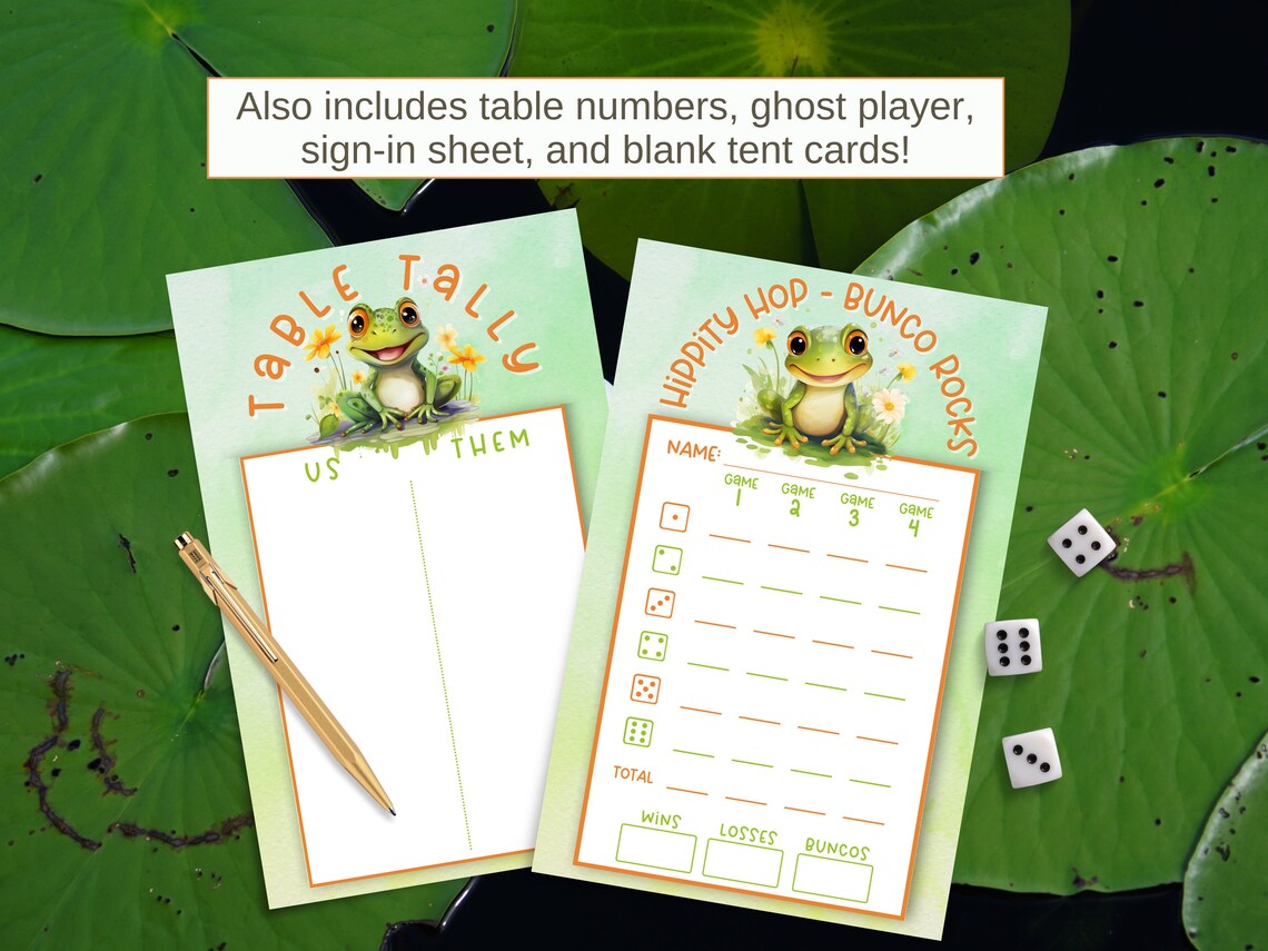 Printable Leap Year Frog Bunco Set With Score Sheets, Tally Sheets ...