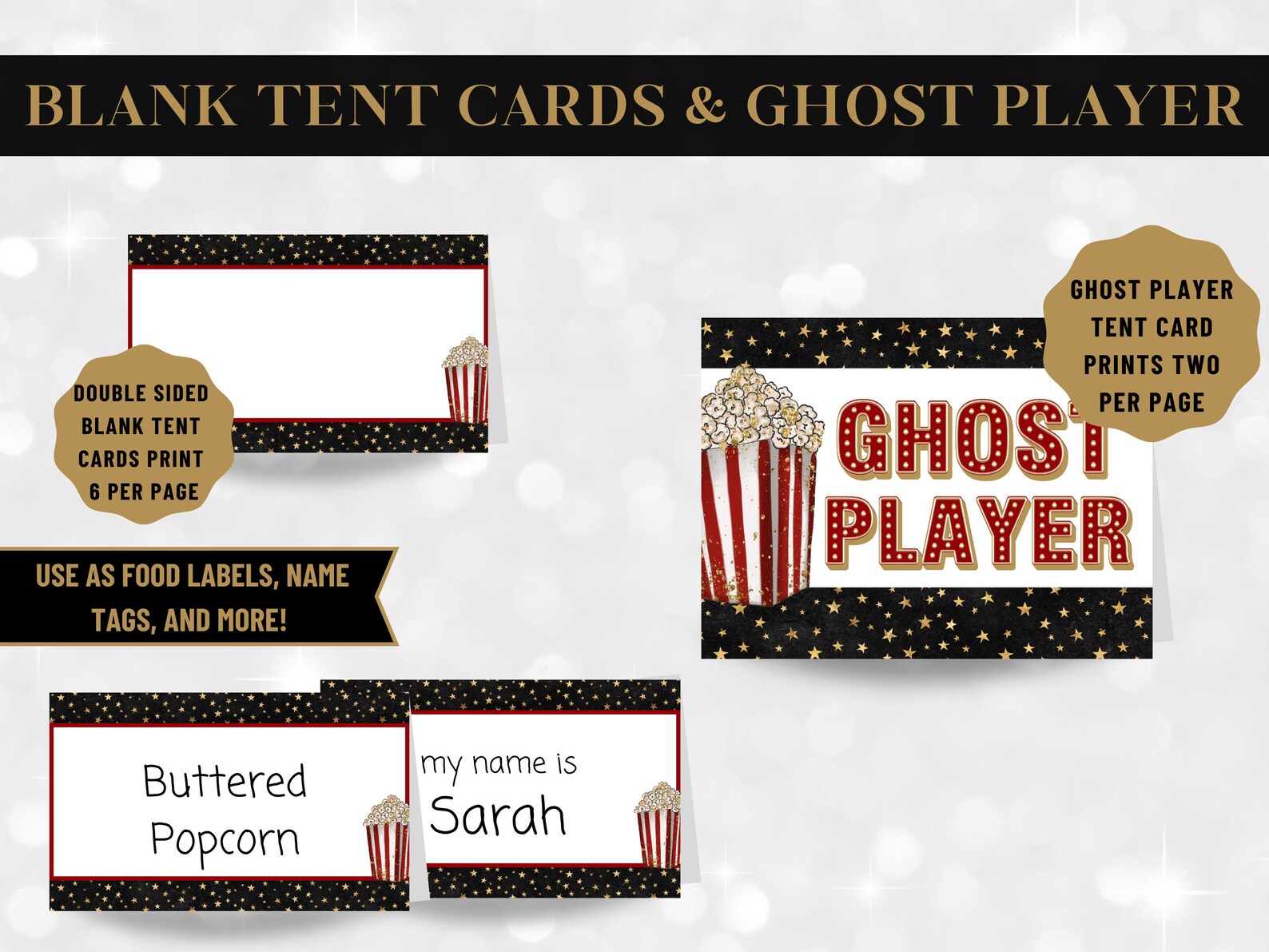 Printable Movie Night Bunco Set With Scorecards, Tally Sheets, Table ...