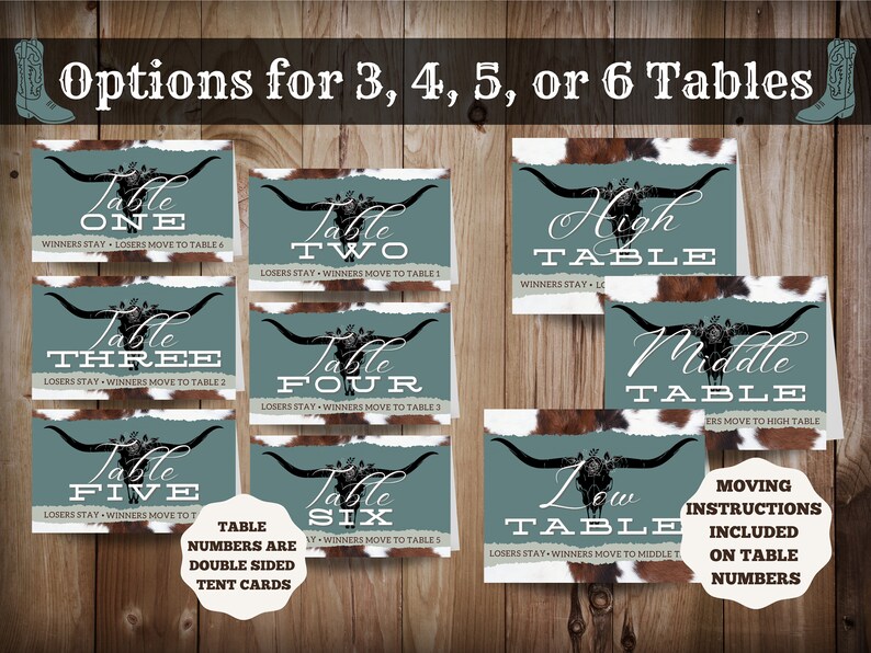 Printable Cowgirl Bunco Set With Scorecards, Tally Sheets, Table ...