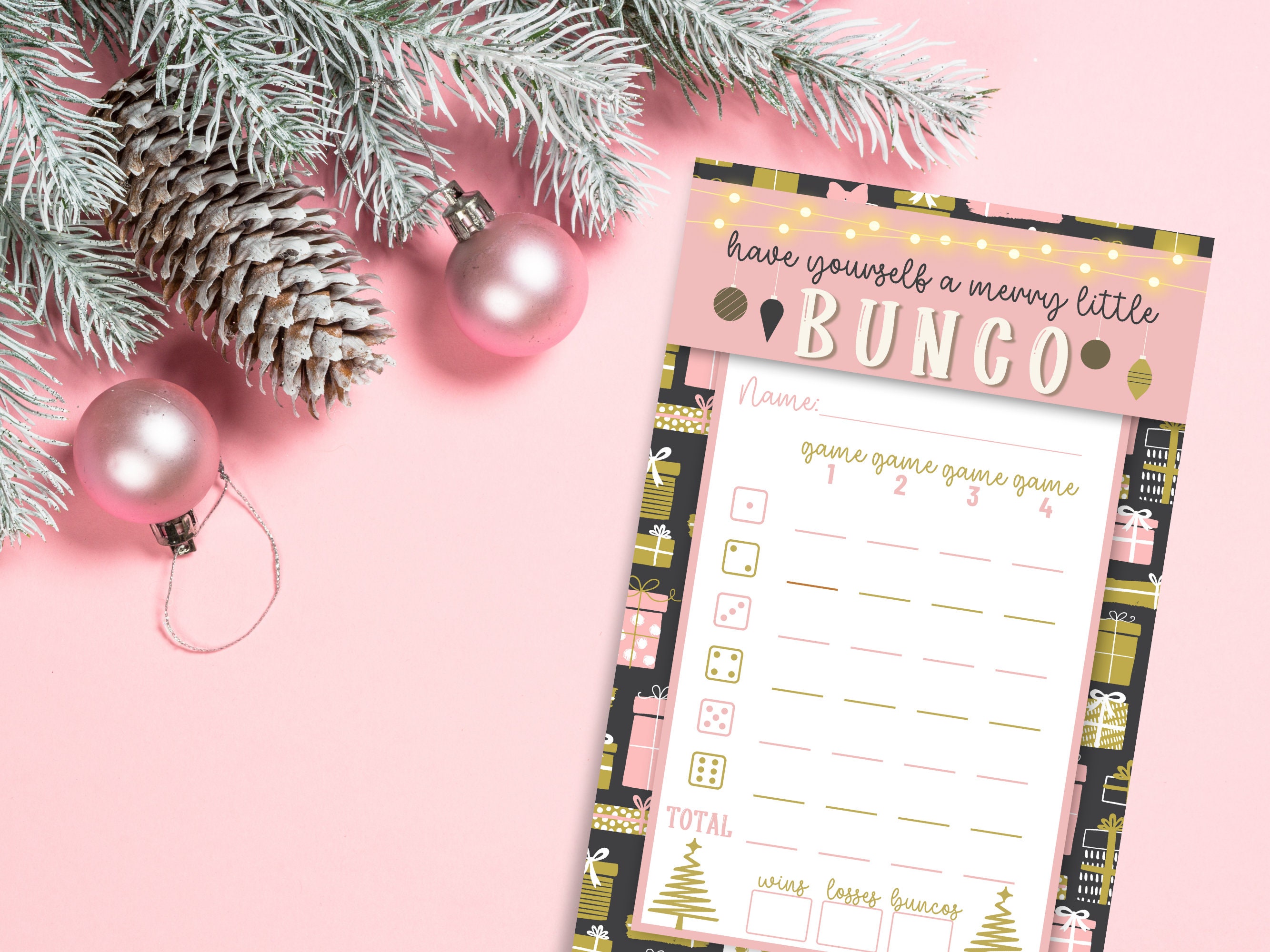 Printable Christmas Bunco Set With Scorecards, Tally Sheets, Table ...