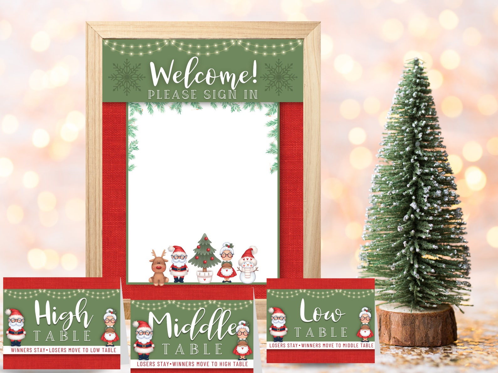 Printable Christmas Bunco Set With Scorecards, Tally Sheets, Table ...