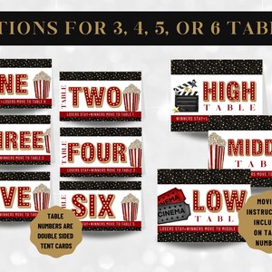 Printable Movie Night Bunco Set With Scorecards, Tally Sheets, Table ...