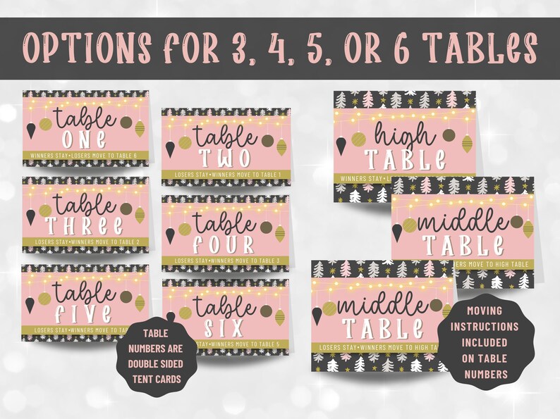Printable Christmas Bunco Set With Scorecards, Tally Sheets, Table ...