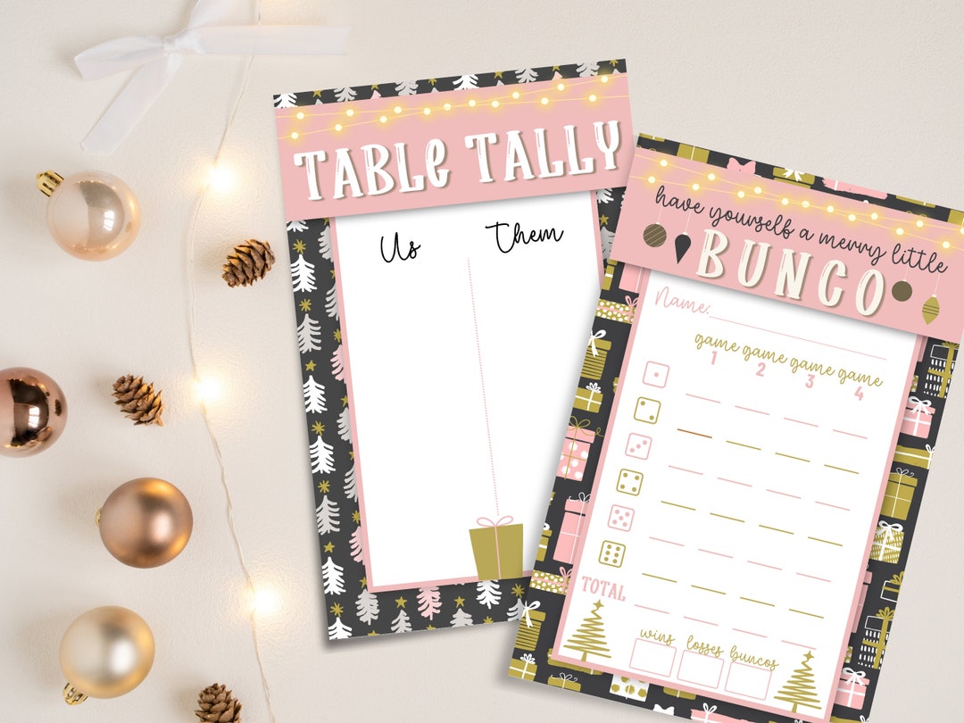 Printable Christmas Bunco Set With Scorecards, Tally Sheets, Table ...